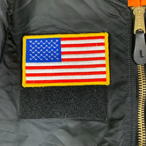 Alpha Industries Mens MA-1 Heritage Bomber Jacket Medium Slim Fit Black Full Zip - Picture 3 of 14